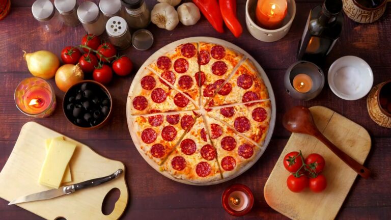 Pepperoni Pizza on the table